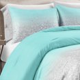 thumbnail image 4 of Lush Decor Glitter Ombre Metallic Print Comforter Aqua/Gray 5Pc Set Full/Queen, 4 of 8