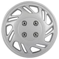 thumbnail image 2 of SCITOO Snap On Hubcap Auto Tire Replacement Exterior Cap OEM Steel Wheel Hubcaps Wheel Cover Rim 14 Inch Set of 4 PP Silver Hub Caps Universal, 2 of 5