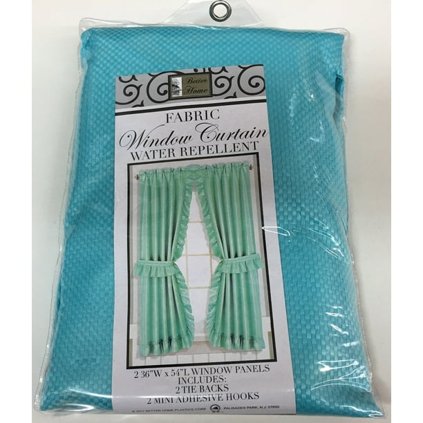 MOSAIC FABRIC RUFFLED BATHROOM WINDOW CURTAIN WITH TIEBACKS, 54" LONG