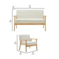 thumbnail image 5 of Gala 3 Piece Loveseat and Chair Set Ivory Fabric Espresso Wood Frame, 5 of 7