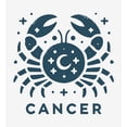 thumbnail image 2 of Cancer Zodiac Sign Adult White Long Sleeve Hoodie-Small, 2 of 6
