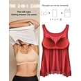 thumbnail image 3 of Tank Tops for Women Basic Camisole with Built in Bra Casual Wide Strap Sleeveless Layer Top for Summer, 3 of 6
