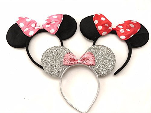 Minnie Mickey Mouse Ears Headbands 12 pcs Shiny RED Birthday Party Costume DIY 