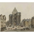 thumbnail image 2 of Auguste-Sébastien Bénard 17x15 Black Ornate Wood Framed Double Matted Museum Art Print Titled - Saint Eustache Church, 2 of 5