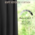 thumbnail image 4 of Lapalife Kitchen Curtains 36 inch Blackout Tier Curtains Rod Pocket Farmhouse Cafe Curtains Short Curtains, Black, 2 Panels, 4 of 6