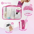 thumbnail image 4 of Bolsa de maquillaje TISRATOK transparente para mujer con cierre, 12 unidades, color rojo rosa, 4 of 7