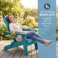 thumbnail image 5 of JEKO&JEKO Folding Adirondack Chair Set of 4 with Cup Holder, HIPS All-Weather Outdoor Chair for Patio, Garden, Backyard, Deck – Aruba Blue, 5 of 5