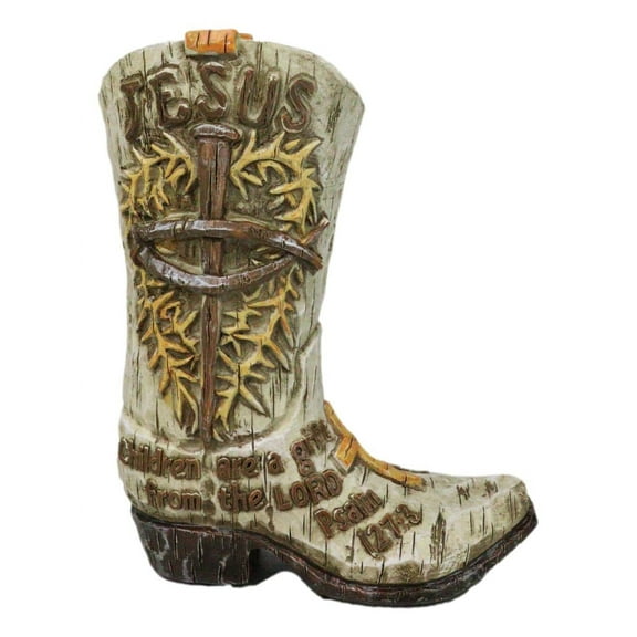 Western Spike Nail Ichthys Fish Crown Of Thorns Jesus Cowboy Boot Money Bank