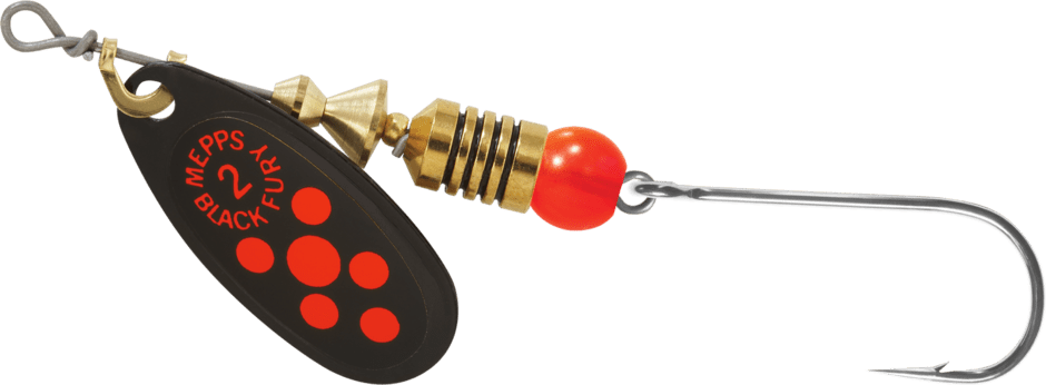 Mepps BF2SS-FL Black Fury In-Line Spinner #2 1/6oz Siwash Hook Flourescent Red