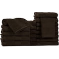 thumbnail image 3 of Ample Decor Washcloths 12 x 12 inch 20 Piece 600 GSM 100% Cotton, Lightweight, Quick Drying, Machine Washable Fingertip Towels for Bathroom, Gym, Kitchen - Brown, 3 of 6