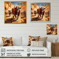 thumbnail image 4 of Designart "Rodeo Buffalo in Spain" Beach Framed Wall Art - Brown Beach People Entryway Framed Wall Art, 4 of 6