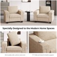 thumbnail image 2 of BLAZANT 39.8” Accent Chair, Velvet Single Sofa Couch, Comfy Reading Chair with Extra Deep Seat, Modern Armchair with Square Armrest& Removable Cushion Cover, Wooden Frame Small Couch for Small Spaces, 2 of 7