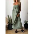 thumbnail image 4 of Women's Ruched Cami Maxi Dress with Pockets Full Length Plus Size Polyester % fabric for Everyday Comfort and Style, 4 of 18