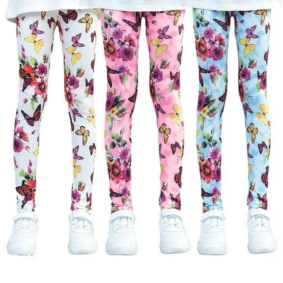 Baywell Girls Leggings 3 Pack, Soft Comfortable Pants for Girls, Girls Athletic Leggings for 1-9Y