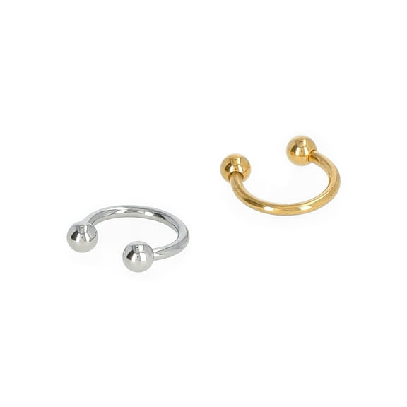 No Boundaries Women's 16G Stainless Steel Septum Pack, 2-Pieces, Women's