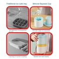 thumbnail image 3 of Cylinder Silicone Ice Maker Cup with Easy Release Tray Portable Ice Bucket Mold for Coffee Drinks Cocktails Freezer Home Travel Use, 3 of 7