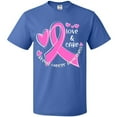 thumbnail image 3 of Inktastic Love, Care, Cure Breast Cancer Awareness Pink Ribbon T-Shirt, 3 of 5