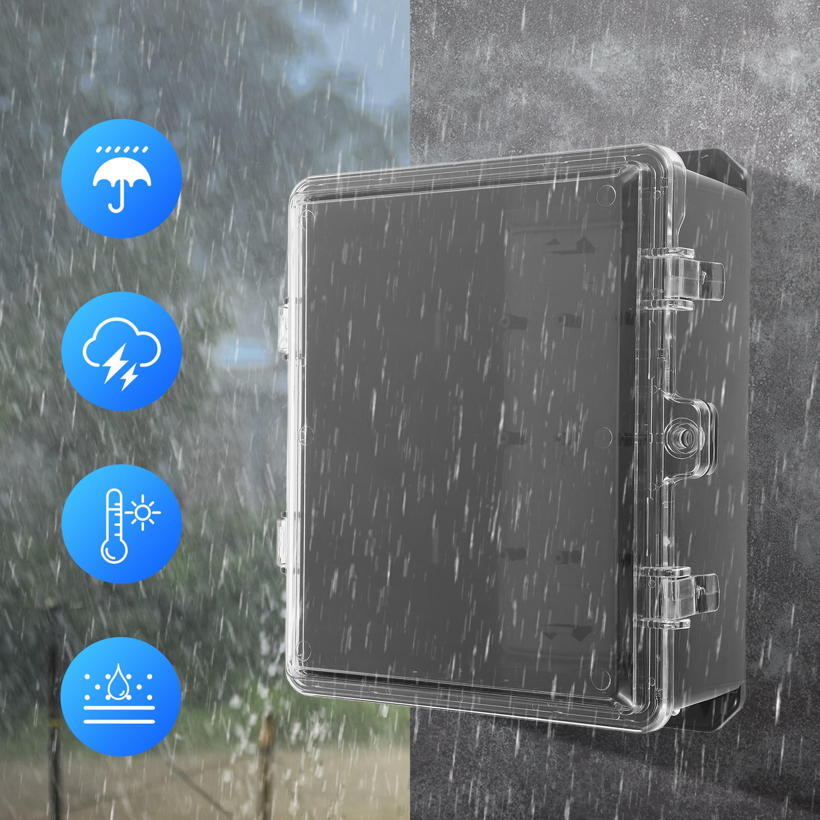 Luxshiny Black Outdoor Electrical Enclosure Box with Space and Simple Installation