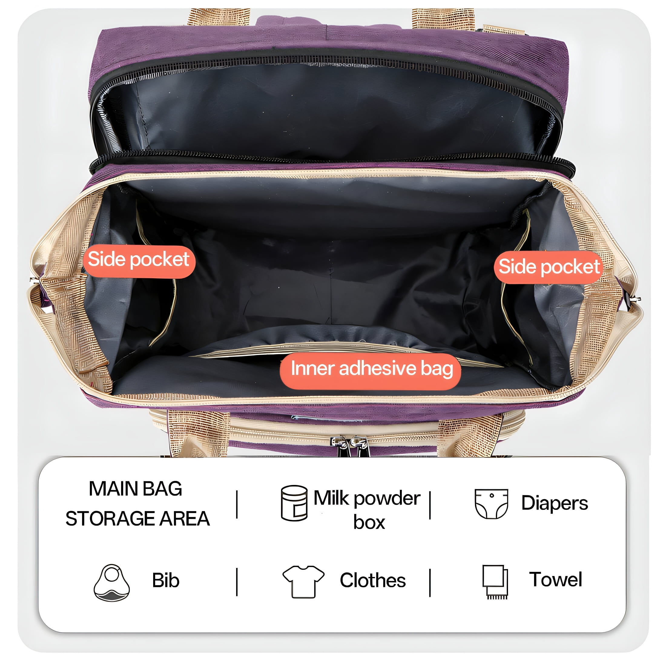 GASTROPOD 2026 New Diaper Bags,Outdoor Activity Friendly Diaper Bags,Lightweight at 485G Diaper Bag with Changing Station,Easy Carry Diaper Backpack for Travel,Park,Shopping,Daycare,Babycare
