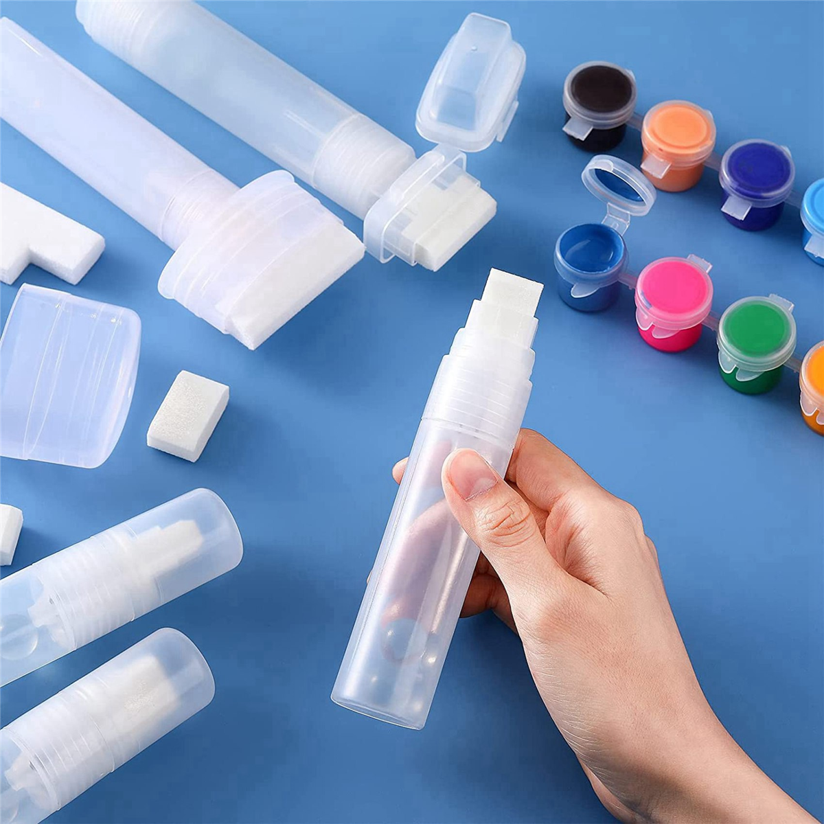15 Pack Graffiti Markers Refillable Paint Markers Touch Up Paint Pen for with 15 Replacement Tips (50 Mm, 30 Mm, 15 Mm)