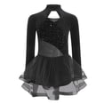 thumbnail image 4 of iiniim Lyrical Dance for Girls Sparkly Rhinestone Ballet Leotard with Wrap Skirts Modern Dancewear Black 6, 4 of 7