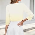 thumbnail image 7 of LEKWK Cardigan for Women 3/4 Sleeve Open Front Gradient Cropped Tops Lightweight Loose Fit Crewneck Comfy Shrugs Summer Fashion Outwear for Dresses, 7 of 7