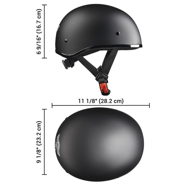 AHR Half Face Motorcycle Helmet DOT Approved Bike Chopper