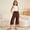 Coffee, variant on Girls Casual Ponte Pants, Solid Loose Fit Half Length Trousers Soft Waistband Easy Care Red Size 9-10 Years