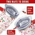 thumbnail image 3 of Christmas Tumbler, Cute Xmas Bow Tumbler with Handle and Straw, 40 oz Stainless Steel Insulated Water Bottle Christmas Birthday Winter Gifts for Women, 3 of 6