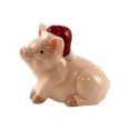 thumbnail image 3 of Tabletop Pig Salt & Pepper Set Ceramic Santa Hats Mx177526, 3 of 3