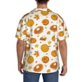 thumbnail image 3 of Lsque Pumpkin Maple Leaves print Men's Cuban Collar Short Sleeve Shirt Summer Beachwear Casual Button Down Fashionable Vacation Leisure Shirt-Medium, 3 of 7