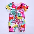 thumbnail image 5 of ATAIKU Infant Baby Girls 2 Way Zipper Romper Toddler Girls Cotton Jumpsuit Newborn Short Sleeve One-piece Sleeper 3M-3T, 1PCS Flamingo, 5 of 10