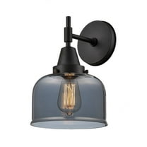 447-1W-BK-G173-Innovations Lighting-Fulton - 1 Light Wall Sconce-10.5 Inches Tall and 6.75 Inches Wide-Matte Black Finish-Light Smoke Glass Color