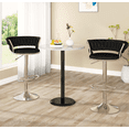 thumbnail image 5 of Black Velvet Bar Stools Set of 2 - Adjustable Height Swivel Kitchen Stools with Low Back for Dining Room, Breakfast Bar, Home Decor&Entertaining Guests, 5 of 6