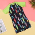 thumbnail image 5 of EliteGoogv Toddlers Boys One Piece Swimsuit Short Sleeve Graphic Bathing Suit Stretchy Lightweight Swimsuit Pool Summer Bathing Suit,4-5Y,Black, 5 of 9