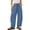 Sky Blue, variant on Nfurl Pants for Women Trendy Summer Wide Leg Linen Pants with Pockets Casual Elastic Waist Drawstring Trousers for Beach Vacation Navy,S