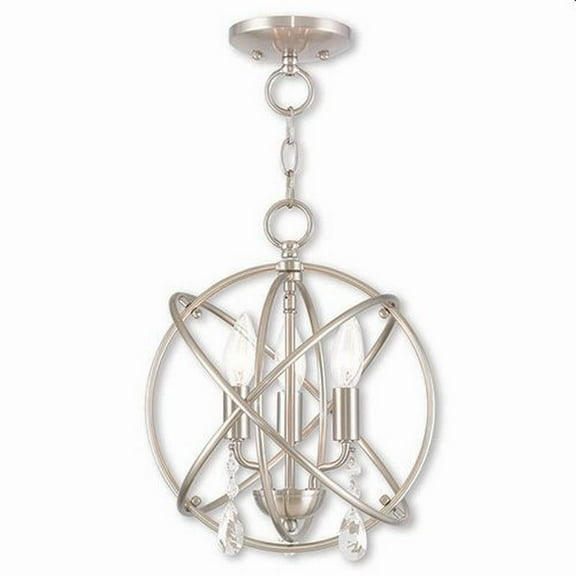 Traditional Glam Chic Three Light Chandelier-Brushed Nickel Finish Bailey Street Home 218-Bel-2255834