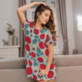 thumbnail image 3 of Xecao Tomato for Women's Loose Nightgown Sleepwear Short Sleeves Shirt Casual Print Sleepdress, 3 of 6