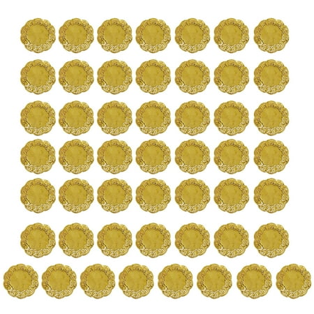 

Farfi 50Pcs/Set Exquisite Lace Edge Dessert Mat Beautiful Heat Insulation Paper Cake Mat for Home (Golden 8.5inch)