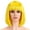 Yellow, variant on BadPiggies Bob Wig With Flat Bangs 12 Inch Short Straight Hair Flapper Cosplay Costume Party Bob Wigs (Black)