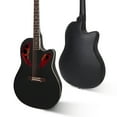 thumbnail image 5 of 41inch Cutaway Round Back Acoustic Guitar Spruce Top Grape Hole, Black, 5 of 10