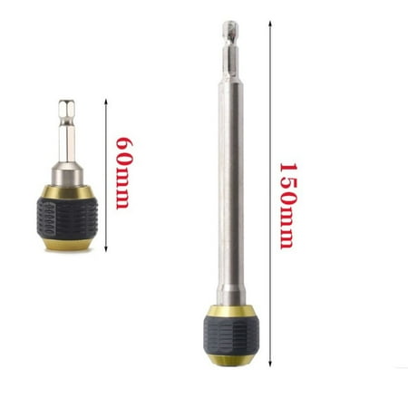 

GLFSIL 2Pcs 60/150mm 1/4 Inch Drill Bit Chuck Quick Change Adapter Converter Hex Shank