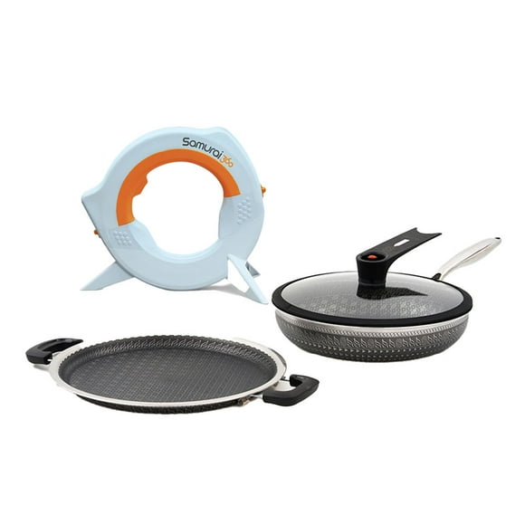 Sartén Tapa Comal + Cuchillo Redondo Samurai 360 y Flavorstone ¡de Regalo!