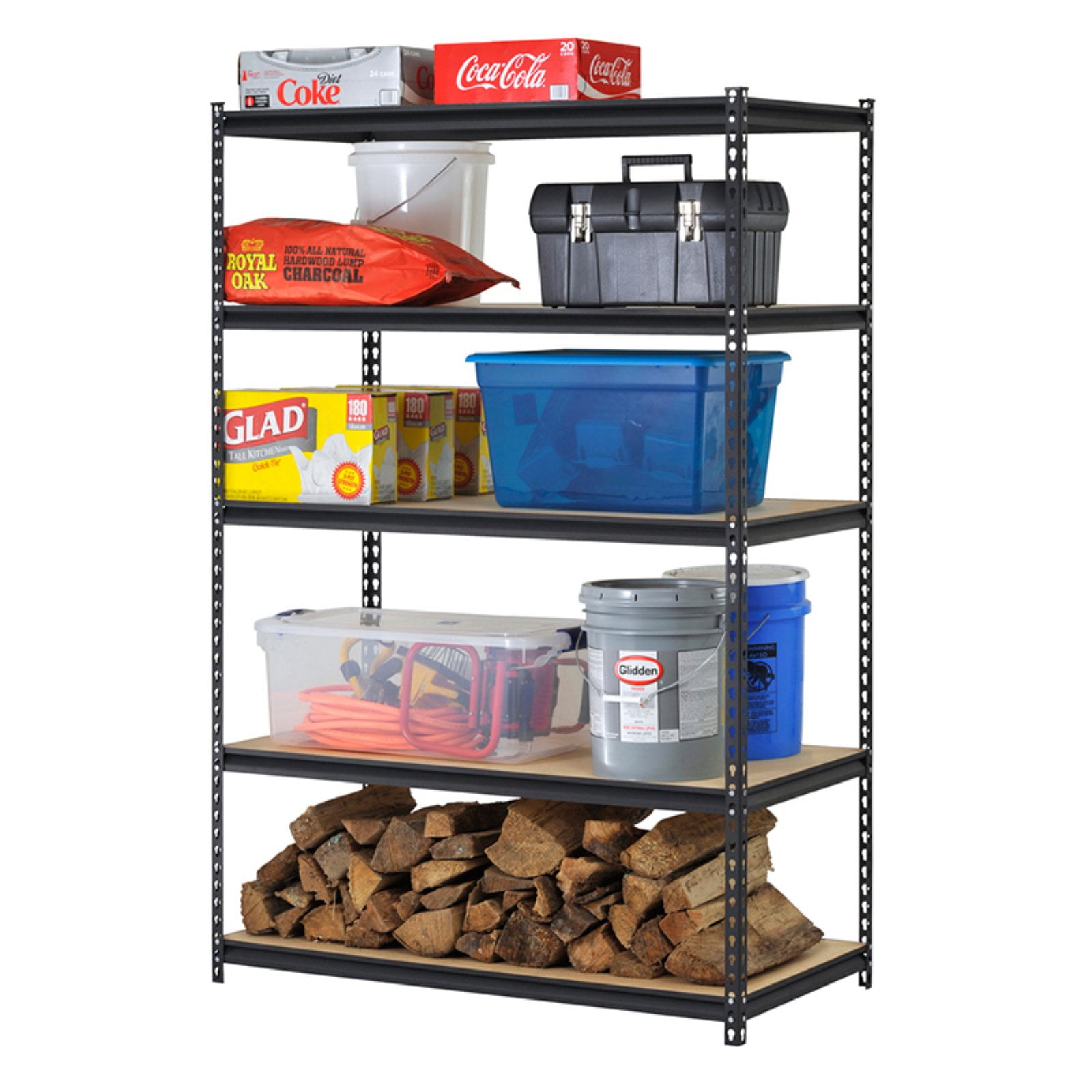 Storage Rack; Perforated, 304 Stainless Steel, 48 W x 28 D x 72 H, 5  Shelves 9611-47