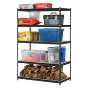 Muscle Rack 48W x 18D x 72H, 5-Tier Steel Shelving, 4,000 lbs. Total Capacity; Black