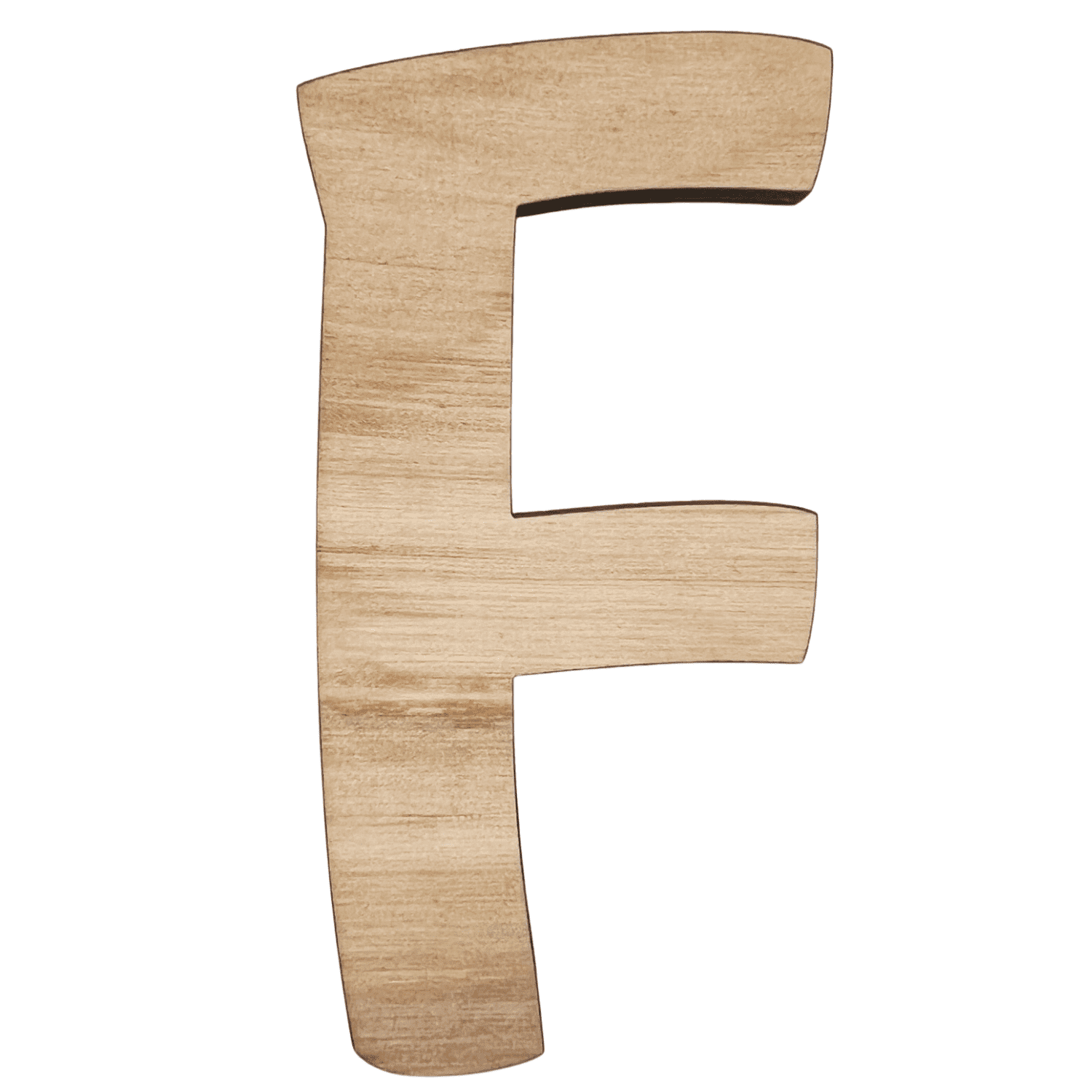 4" Tall Birch Wood Letter F 1/4" Thick Wood Craft Letters