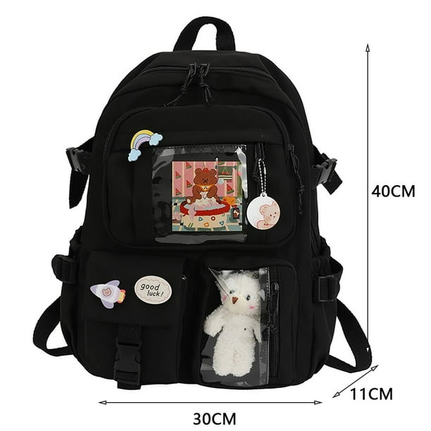 Mochila estética japonesa para niñas, mochilas escolares bonitas para estudiantes, adolescentes, bolsillos Kawaii para mujer, Mochila para portátil Harajuku Fivean unisex
