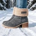 thumbnail image 7 of Bnwani Boots for Women,Ankle Boots,Non-slip,Warm,Block,Round Toe,Gray,43(US:9.5), 7 of 7