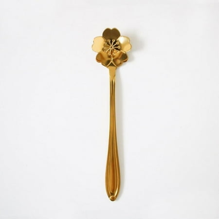 

Promotion Sell!Japanese Style Stainless Steel Solid Color Coffee Spoon Flower Stirring Spoon