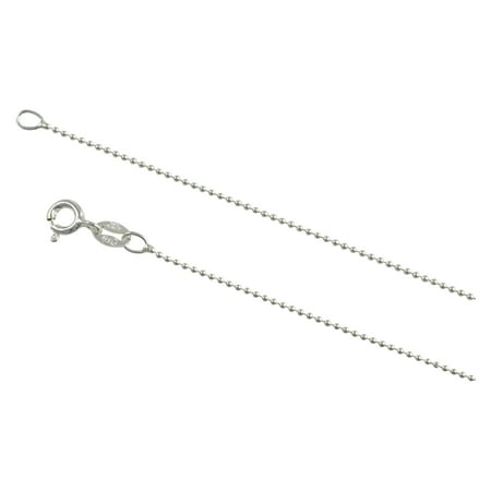 - Sterling Silver Bead Ball 1mm Necklace Chain Solid Italian Italy Dog Tag Jewelry